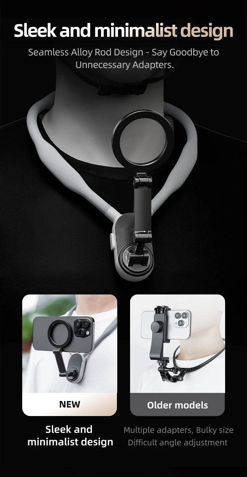 Silicone Mag-Safe Magnetic Neck Hold Mount for Mobile Phones