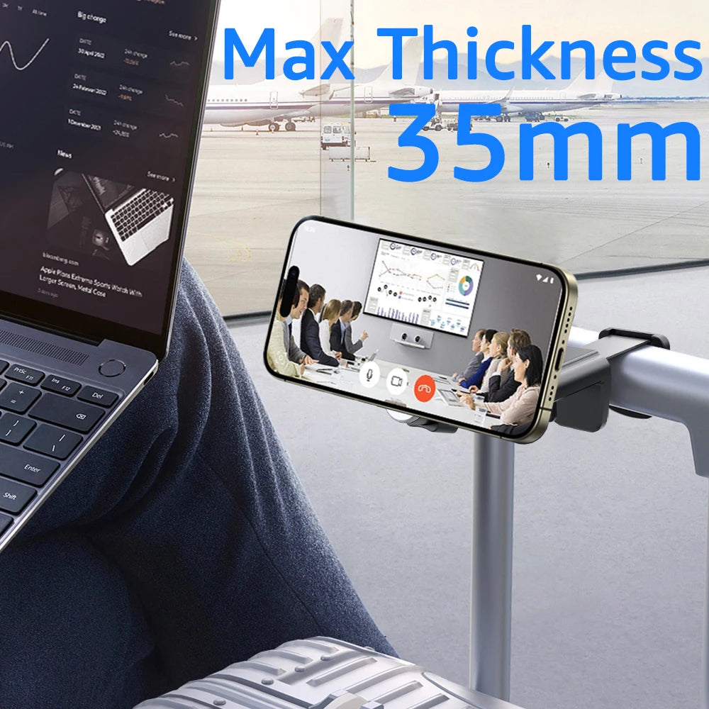 Airplane Mobile Phone Holder Portable Magnetic Travel Phone Mount Flight Seat or Desk which has Clip and MagSafe