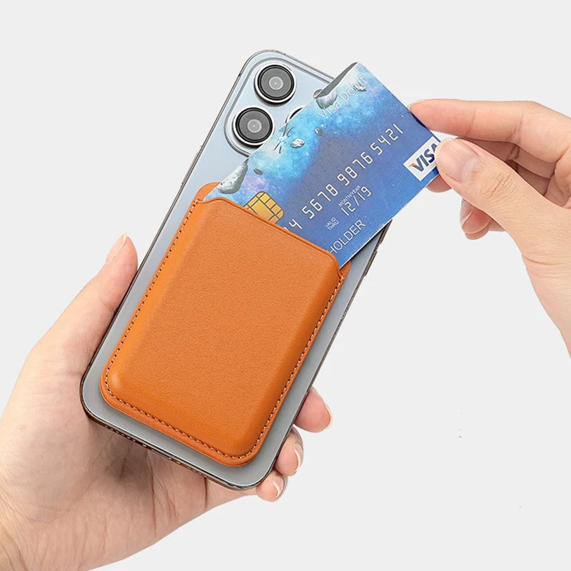 Magnetic Card Wallet Stand Mag-Safe Credit Card Holder Pu Leather for iPhones 12 and later versions