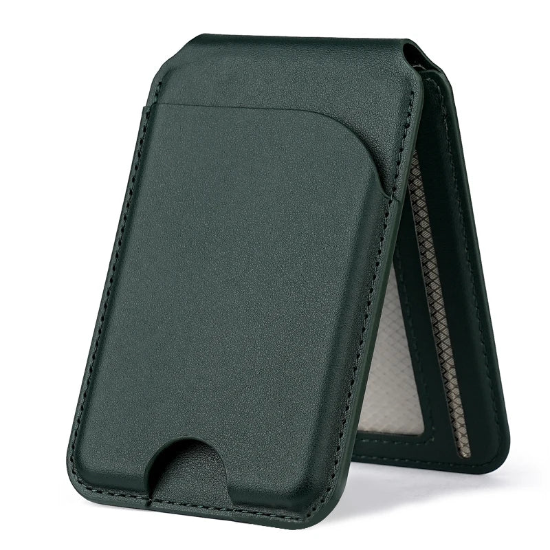 Mag-Safe Magnetic Card Wallet and Stand  Credit Card Holder Pu Leather for iPhones 12 and later versions