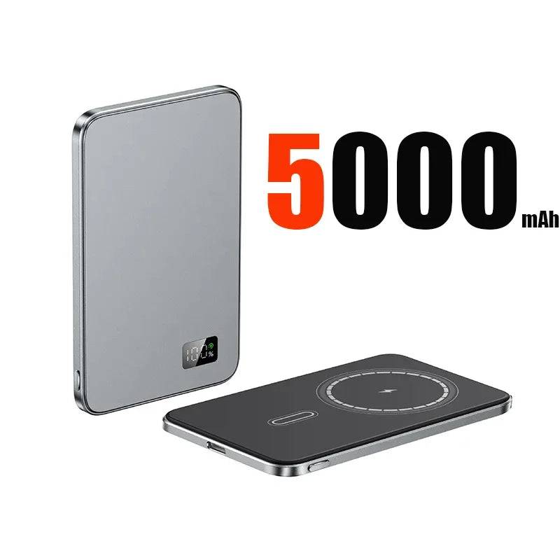 10000mAh, 5000mAh Thin Magnetic Wireless Power Bank PD25W Fast Charging Portable External Battery  Magsafe Phones Compatible