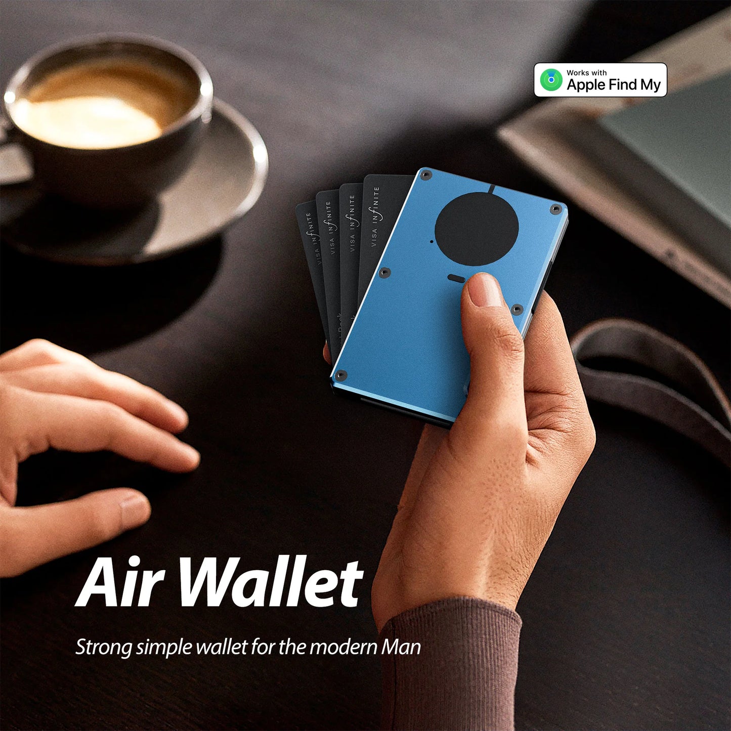 Smart Wallet work with Apple Find My APP, RFID Blocking Slim Wallet, Minimalist Front Pocket Credit Card Holder & Detachable