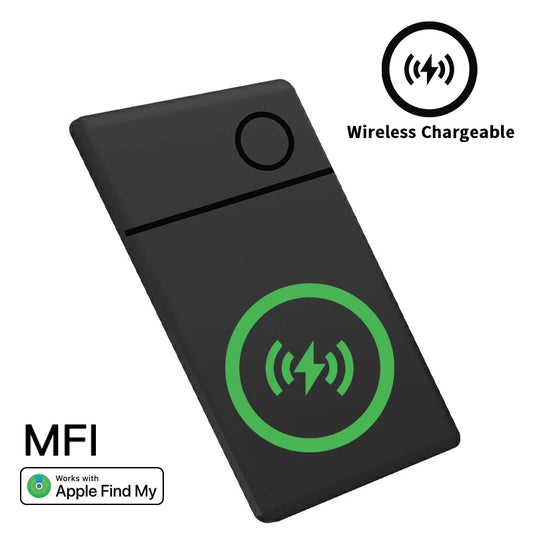 Wireless Rechargerable Smart Card Tracker Work with Apple Find My App Back Cover Icard Tag for Iphone Airtag ID Card Finder