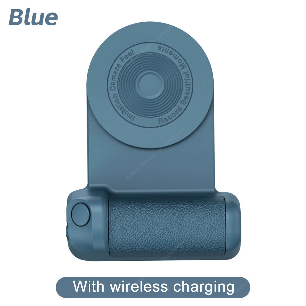 Magnetic Camera Handle Bluetooth Phone Grip Photo Bracket Anti-shake Selfie Device for Android Apple  Wire or Wireless Charging