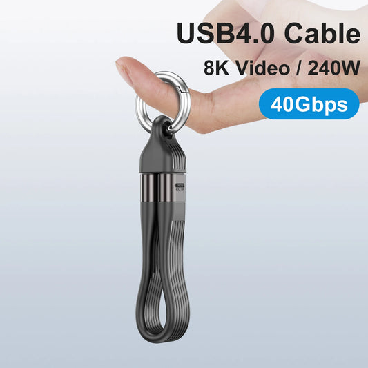 Portable Keychain USB Type-C to Type C   Fast Charging and super fast 8K video or Data Transfer  Extension Cable