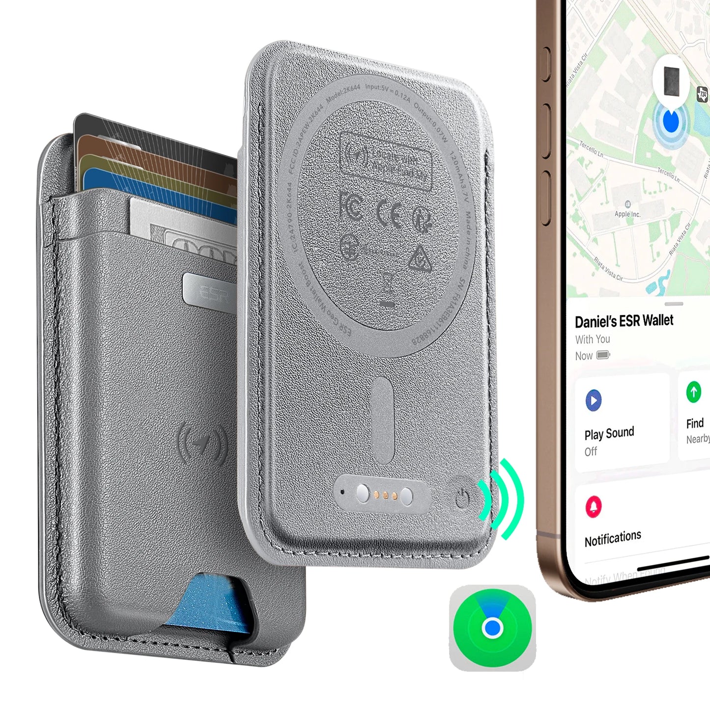 MagSafe Wallet with Find My Functionality 5 Cards Holder Strong Magnetic Wallet for iPhone 16,15,14,13 and 12 Series