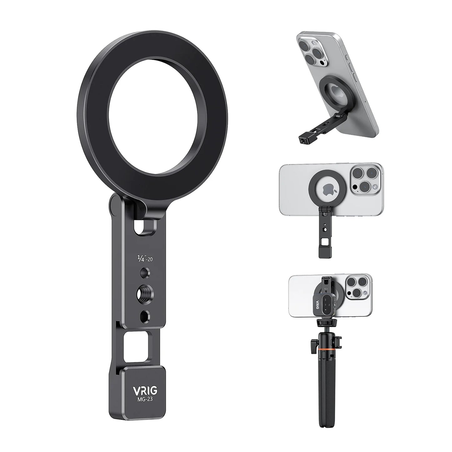 MagSafe Cold Shoe Mount Tripod Holder 1/4" Screw Hole for phone Tripods