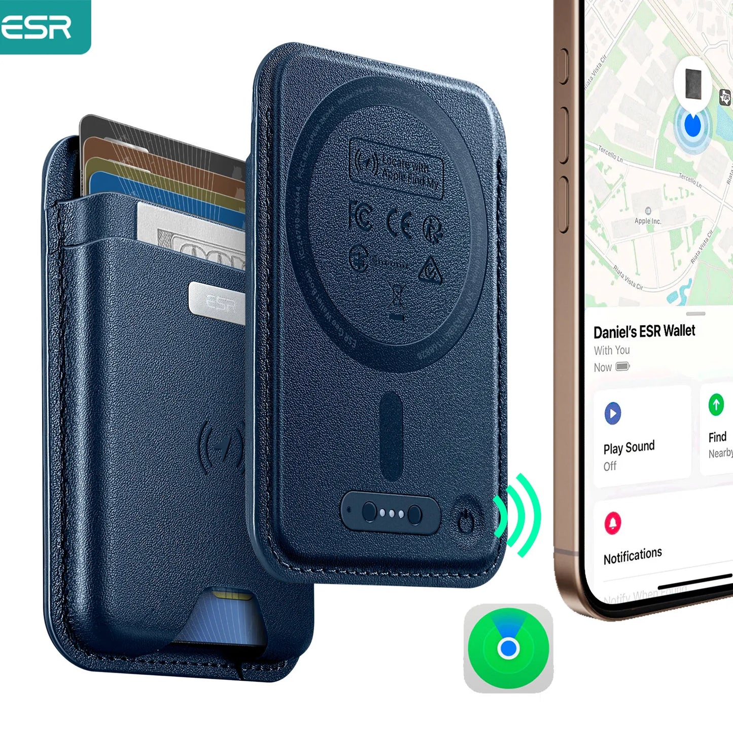 MagSafe Wallet with Find My Functionality 5 Cards Holder Strong Magnetic Wallet for iPhone 16,15,14,13 and 12 Series