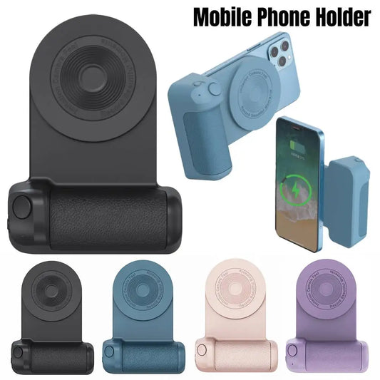 Magnetic Camera Handle Bluetooth Phone Grip Photo Bracket Anti-shake Selfie Device for Android Apple  Wire or Wireless Charging