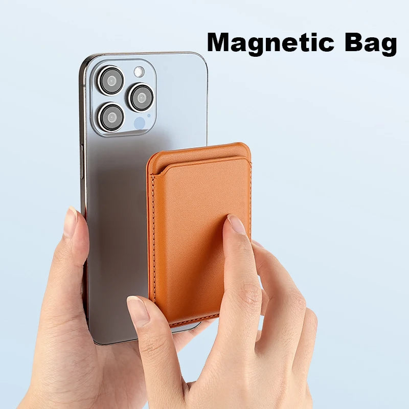 Magnetic Card Wallet Stand Mag-Safe Credit Card Holder Pu Leather for iPhones 12 and later versions