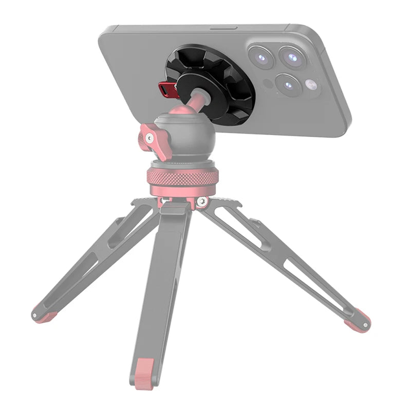 Magnetic Phone Holder Base with 1/4 Arri Hole Tripod Adapter for MagSafe Removable Cell Phone Stand